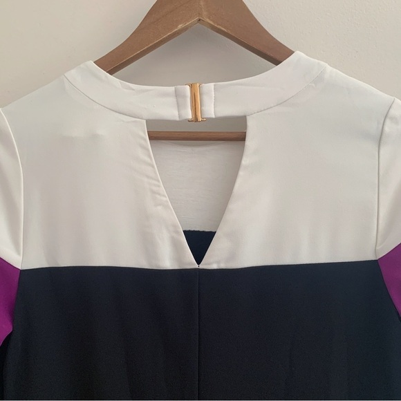 Hutch Devon Color Block Dress Small Black White Purple Anthropologie - Picture 5 of 8